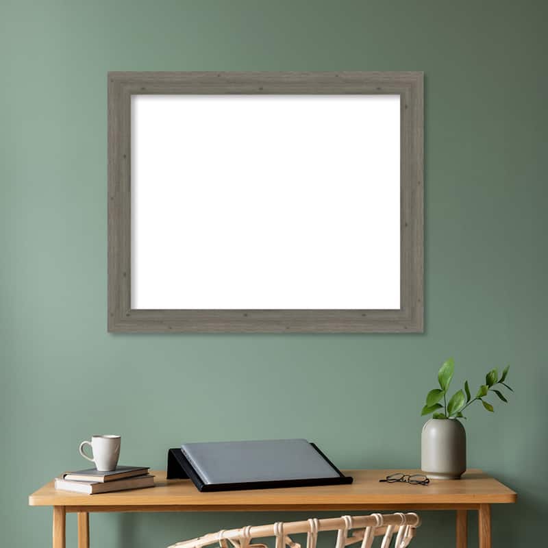 Amanti Art Fencepost Brown Narrow Framed Dry Erase Magnetic Board