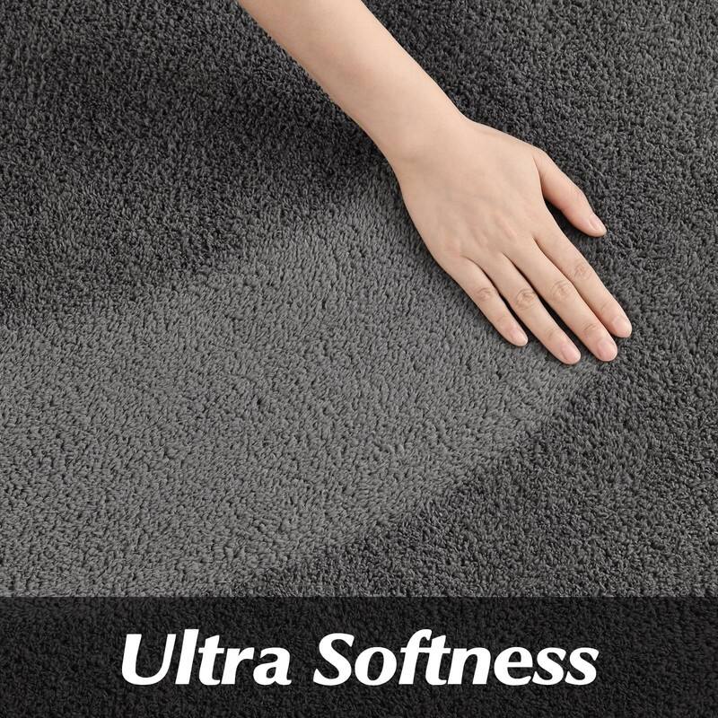 Area Rugs, Dark Grey Super Soft Comfy Thickened Memory-Foam Indoor Carpets