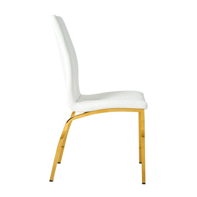 Modern PU seat dining chair Living room chair Upholstered chair, gold-plated metal legs design, kitchen, living room, be