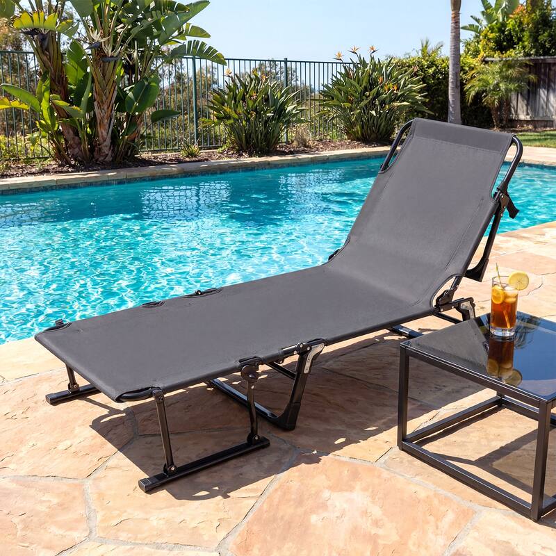 Gymax 3-in-1 Folding Camping Cot w/Mattress&6-Level Backrest Armrests