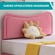 preview thumbnail 9 of 13, Mixoy Kids Bed with Curved Upholstered Headboard,Childs Princess Bed