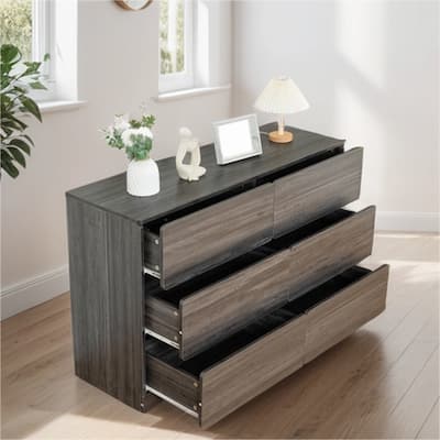 Wood Drawer Dresser Cabinet with Six Drawers