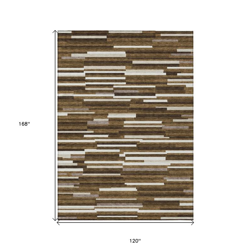 HomeRoots Striped Transitional Rectangle Outdoor Rug