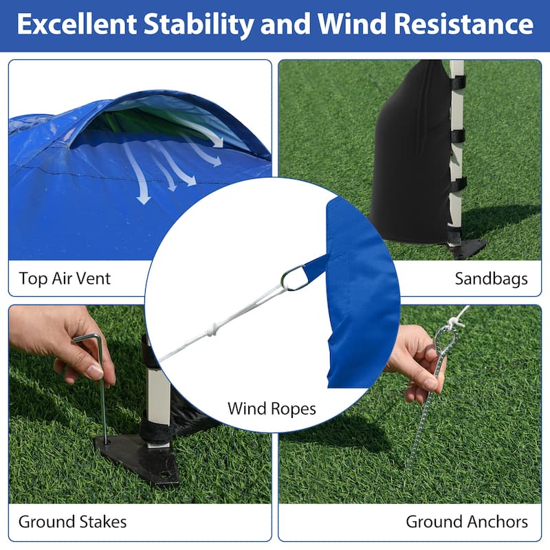 Gymax 10 X 10 FT Pop up Canopy Tent w/ 1 Sidewall Wheeled Bag 8 Stakes