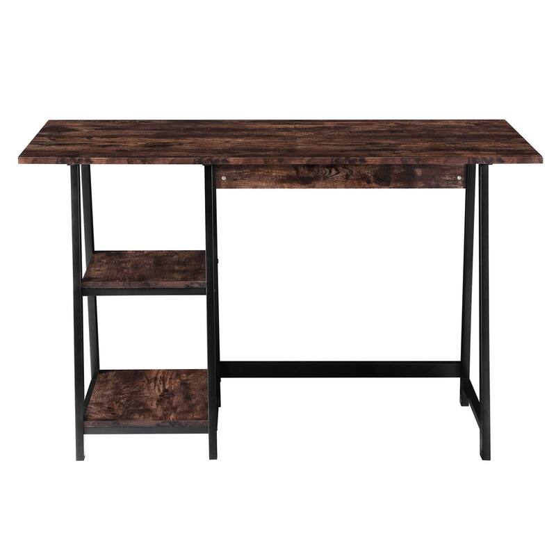 Ledel Home Office A-frame Writing Desk Computer Desk with 2-Tier Shelves