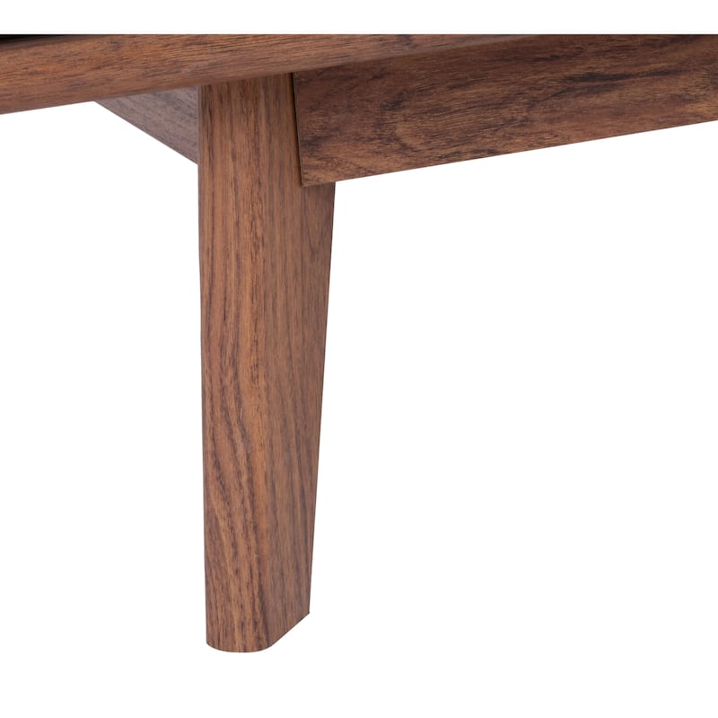 SAFAVIEH Rori Mid-Century 1-Shelf Walnut Coffee Table - 46" W x 23" D x 16" H