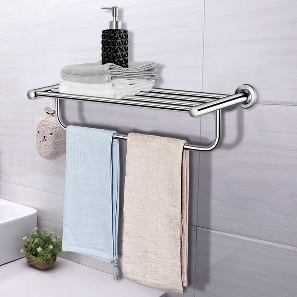 Shop Costway Bathroom Towel Rack Stainless Steel Wall Mount Towel