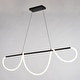 preview thumbnail 10 of 9, Bowman 1L LED Matte Black Contemporary Linear Chandelier Island Pendant Light Fixture - 57.5-in W x 14.5-in H x 4.5-in D