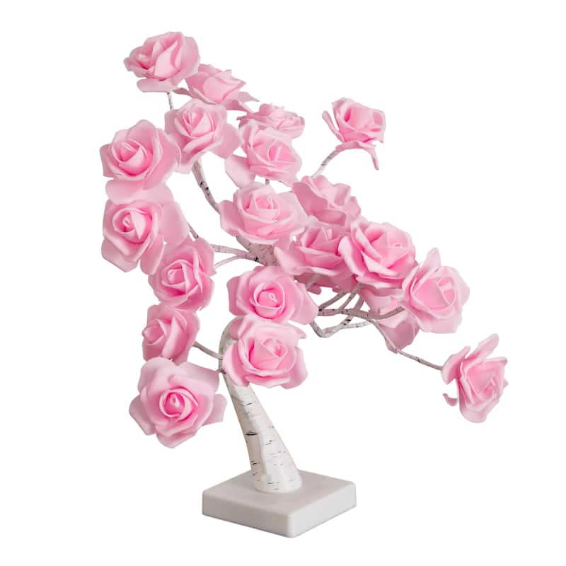 2-ft Pre-Lit Valentine's Day Twig Tree with 24 Rose Shaped LED Lights