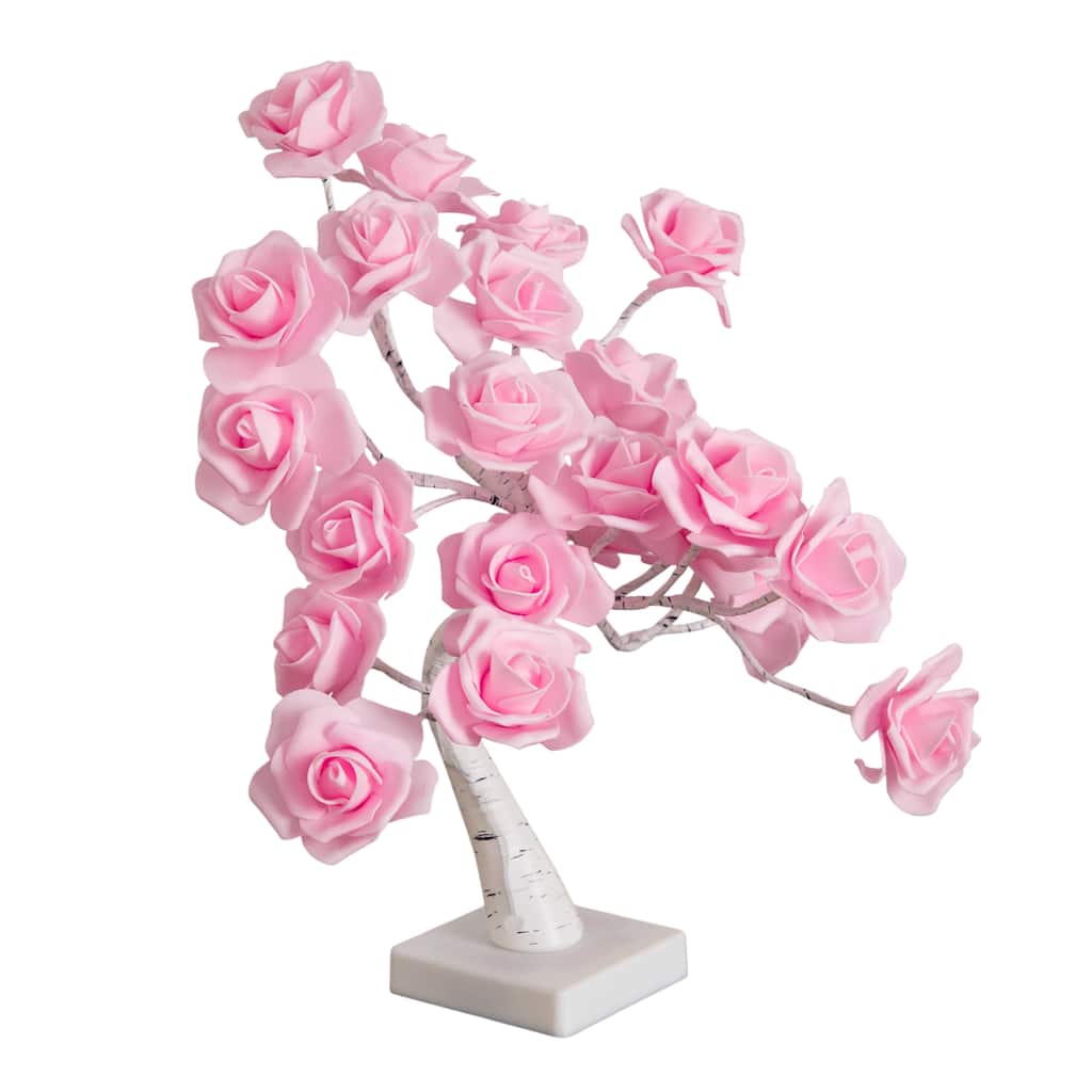 2-ft Pre-Lit Valentine's Day Twig Tree with 24 Rose Shaped LED Lights