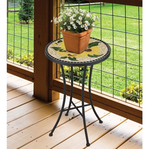 Regal Art & Gift 21 Inch Mosaic Plant Stand - Sunflower - Bed Bath