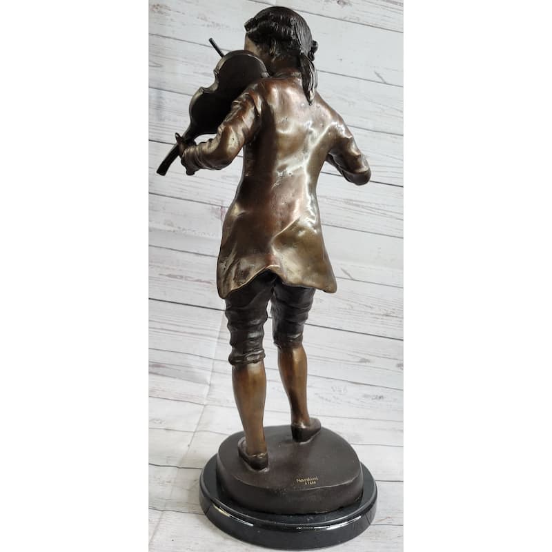 Imitative Wolfgang Amadeus Mozart Clical Composer Bronze Metal Statue Sculpture Signed Numbered Art