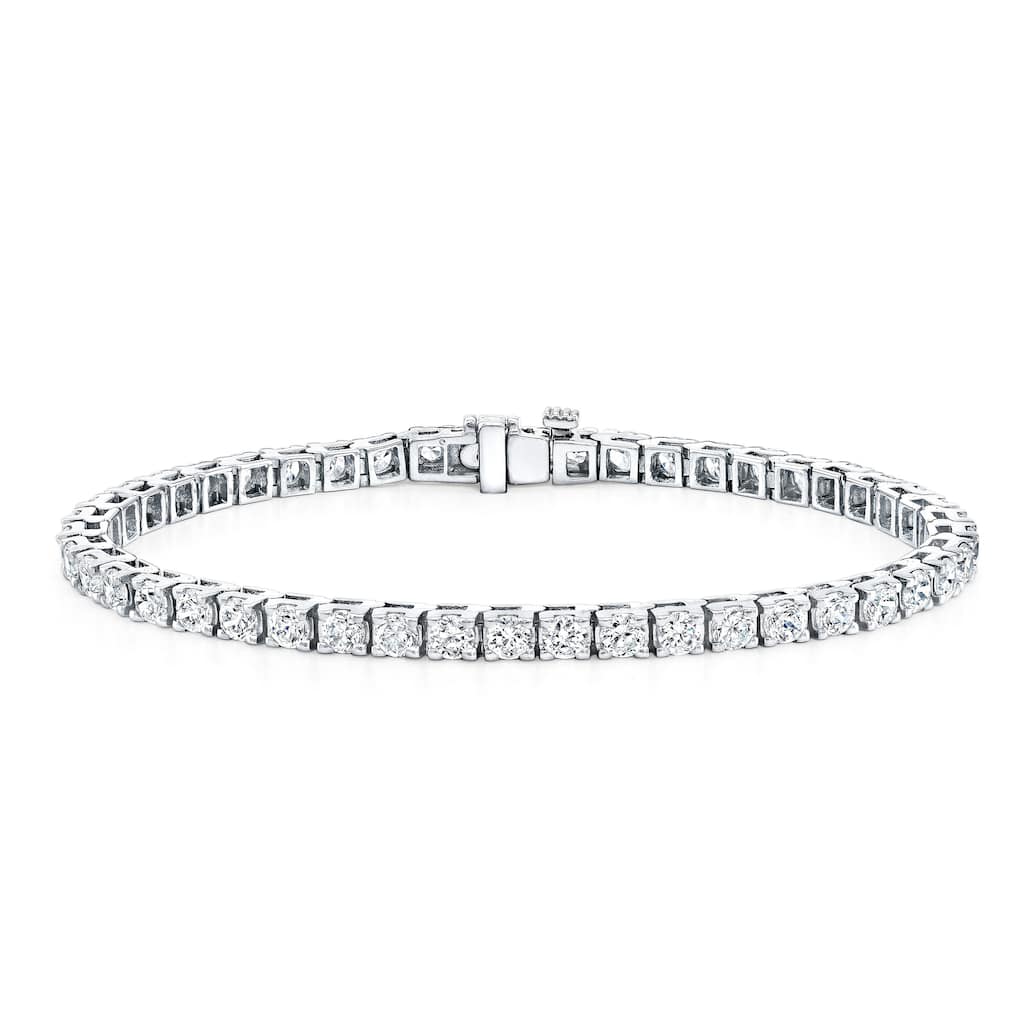 Auriya 2 to 12 carat TW Round Diamond Tennis Bracelet 14k Gold