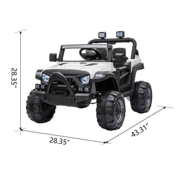 White Ride on Truck 12V Electric Off-Road Toy