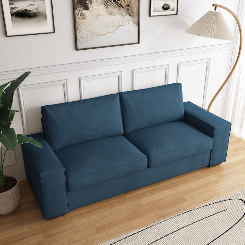 80.1" Wide Linen Corduroy Loveseat Living Room Sofa Couch