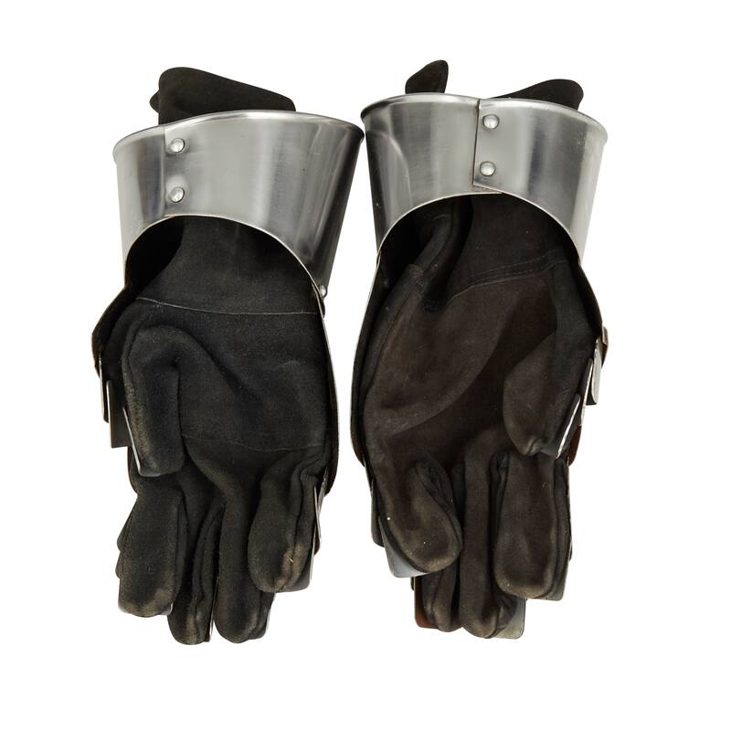 Metal Replica Medieval Armor Gloves - Set of 2 Silver - Roche River Decor