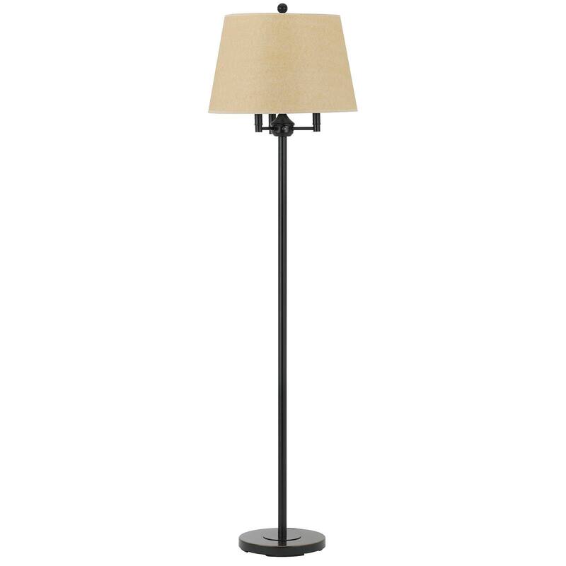 HomeRoots 62" Bronze Four Light Traditional Shaped Floor Lamp With Beige Square Shade - 17