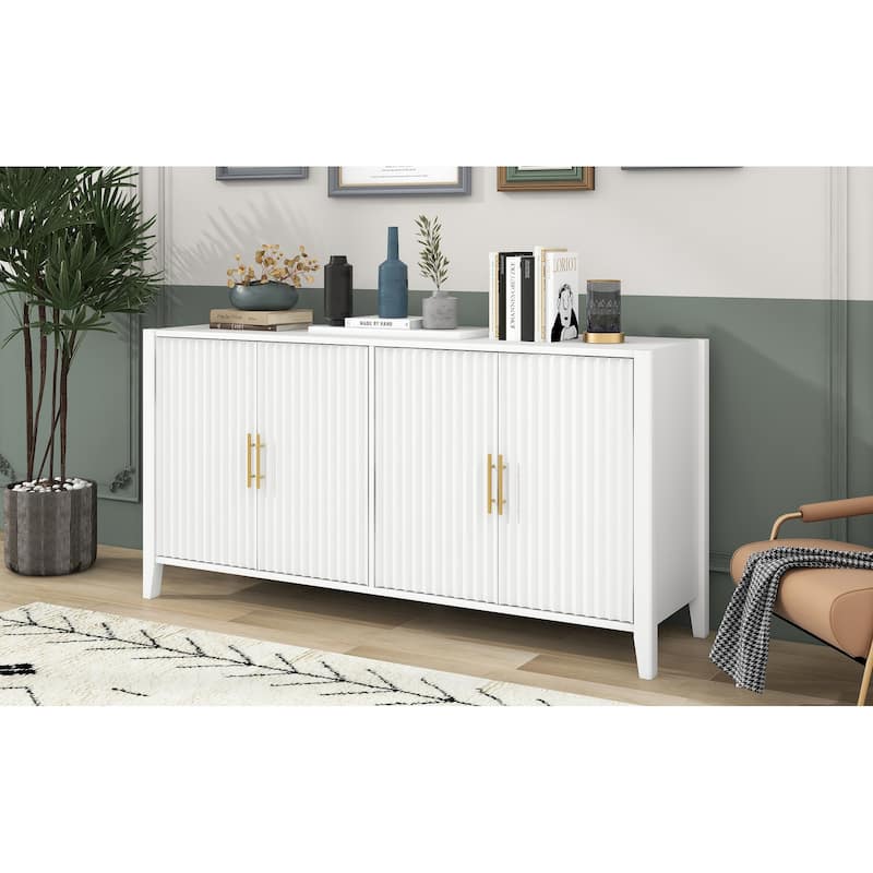 Accent Storage Cabinet Sideboard Wooden Cabinet with Metal Handles for Hallway, Entryway, Living Room, Bedroom