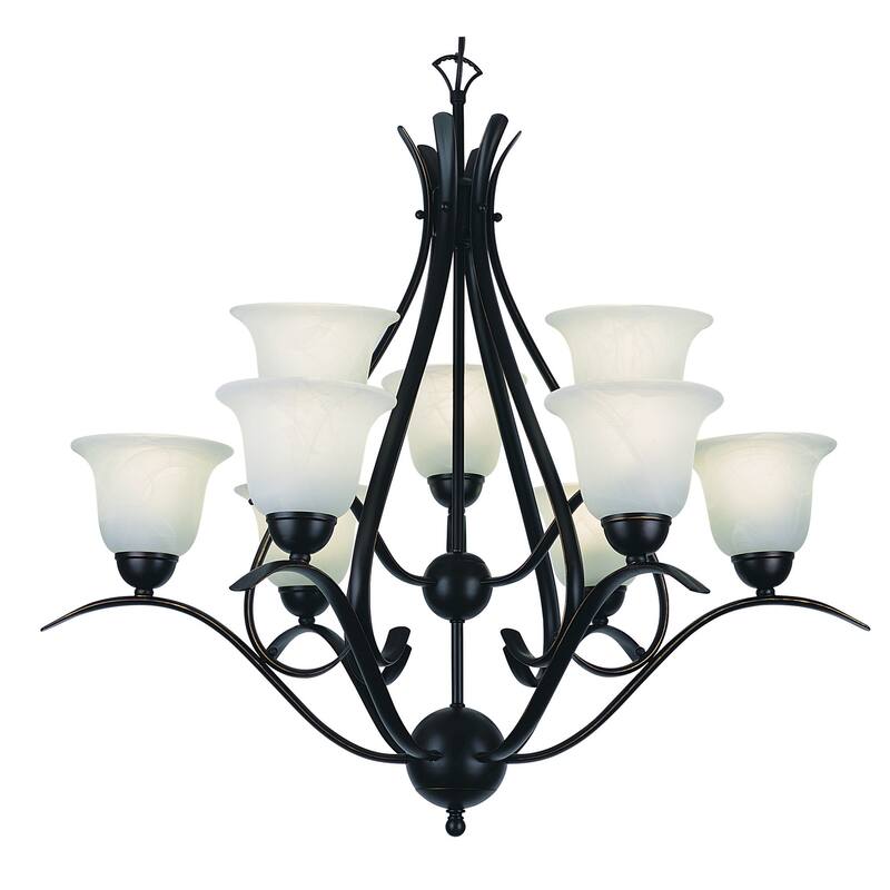 Trans Globe Lighting 9 Light Up Lighting Two Tier Chandelier from the
