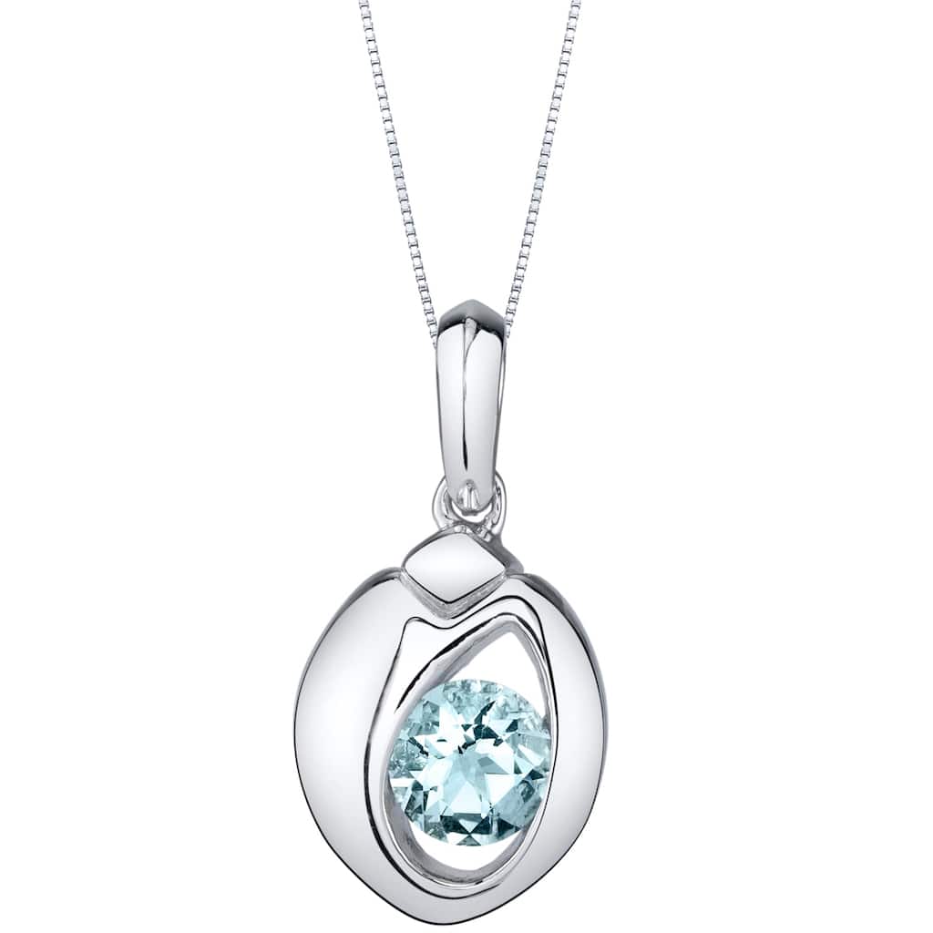 0.75 ct Aquamarine Pendant in Sterling Silver