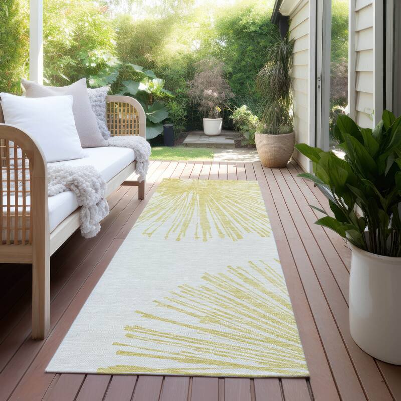 Machine Washable Indoor/ Outdoor Chantille Contemporary Burst Rug