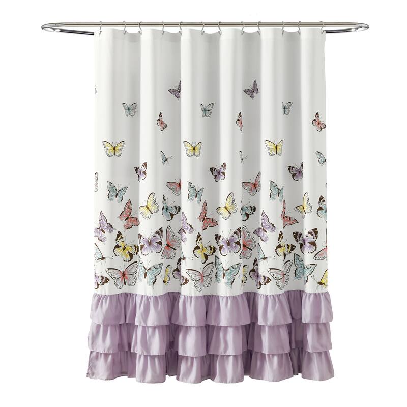 Lush Decor Flutter Butterfly Shower Curtain