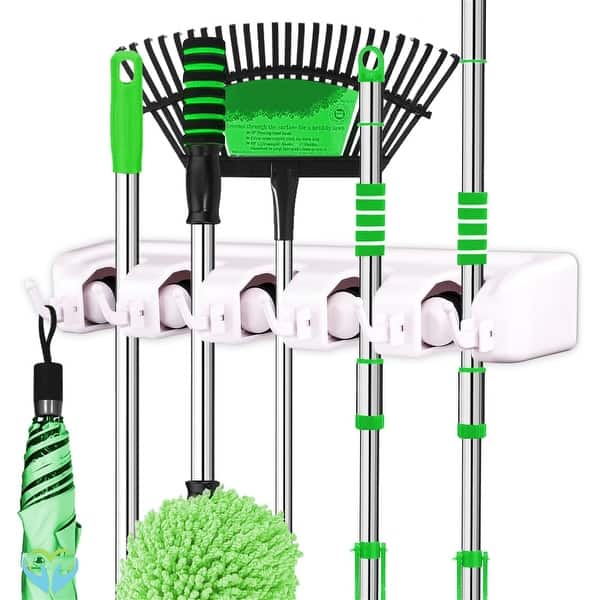 slide 2 of 10, Mop and Broom Hanger Holder White