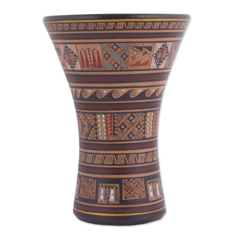 Novica Handmade Sacred Kero Ceramic Decorative Vase