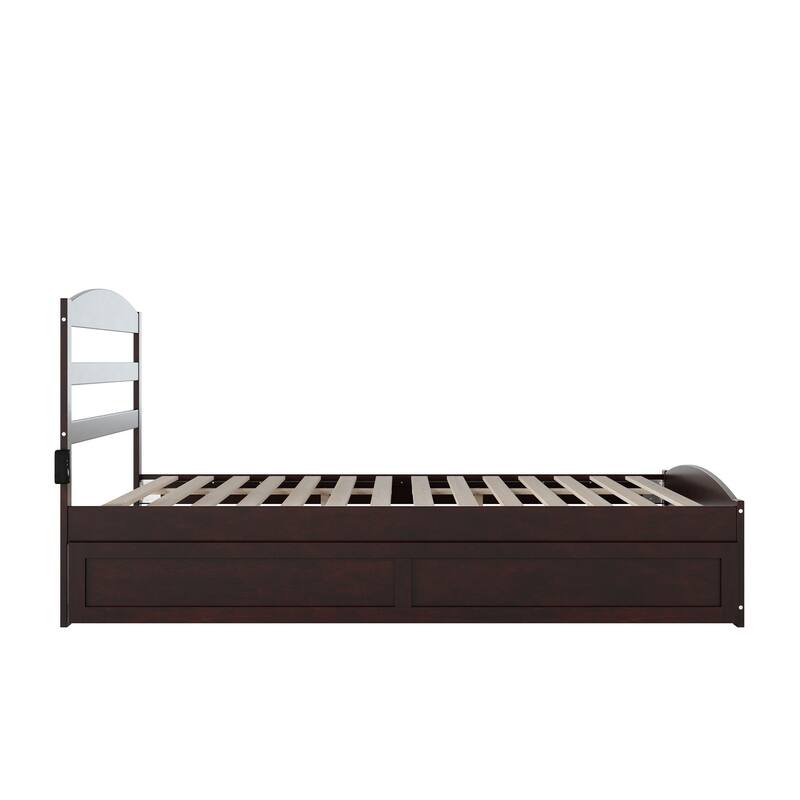 Warren Solid Wood Platform Bed with Footboard and Twin XL Trundle