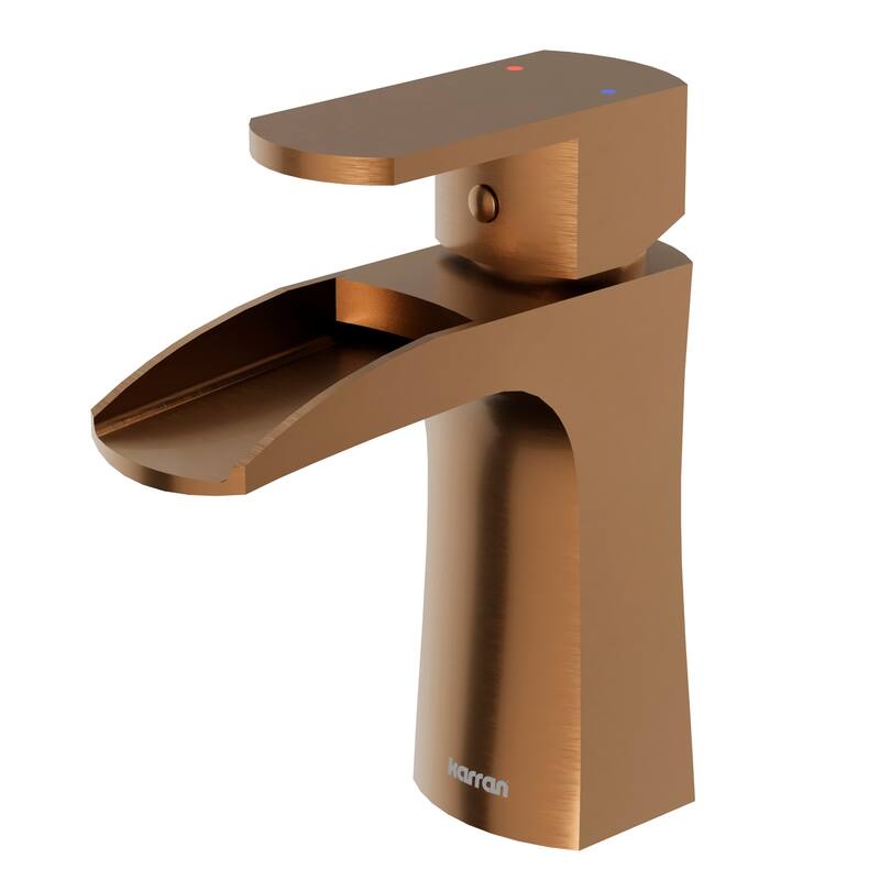 Karran Kassel Single Hole Single Handle Basin Bathroom Faucet with Matching Pop-up Drain