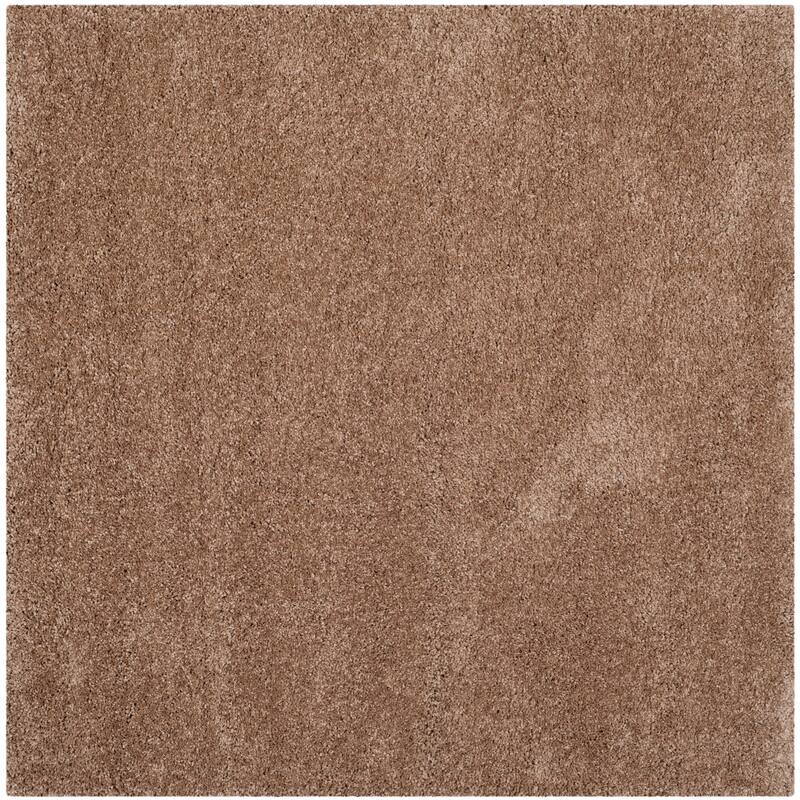SAFAVIEH Milan Shag Maibritt 2-inch Thick Area Rug - 7' Square - Dark Beige - Square