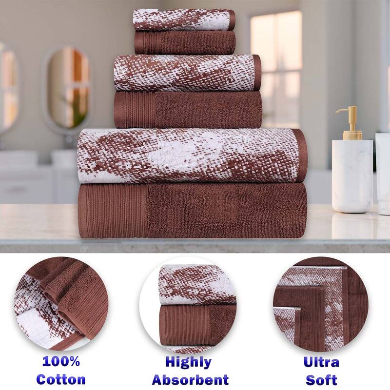 Superior Cotton Solid and Marble Face Towel Set of 12