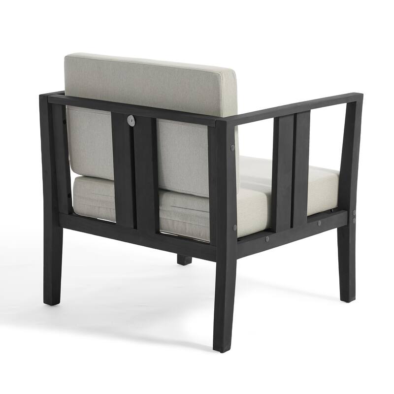 Outdoor Teak Solid Wood Patio Furniture Set Loveseat Armchair Table Collection