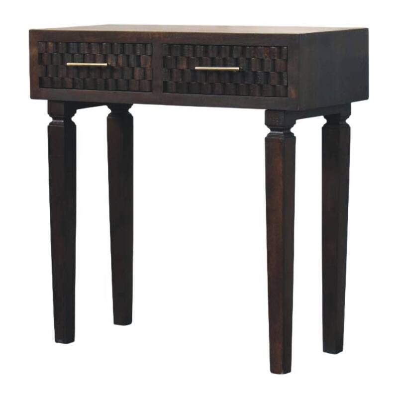 Artisan Furniture Solid Wood Arno Console Table, Black, 2-Drawers - N/A