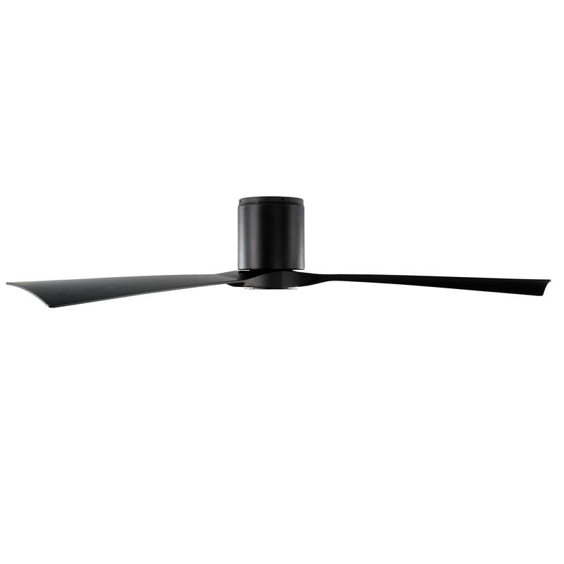 Aviator 54 Inch Three Blade Indoor / Outdoor Smart Flush Mount Ceiling Fan with Six Speed DC Motor.