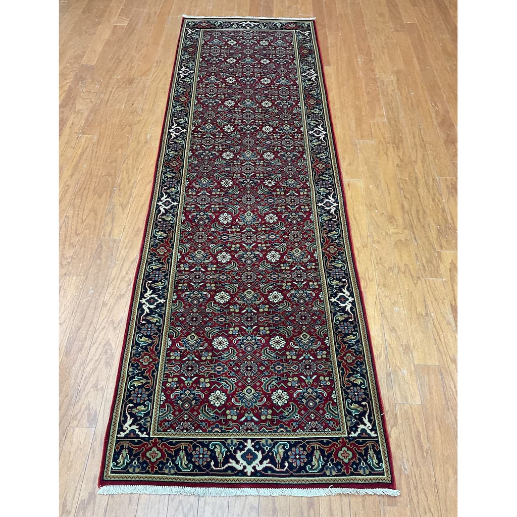 HERAT ORIENTAL Hand-knotted 2'7 x 8' Indo Herati Wool Runner - 2'7"x 8'