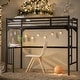 preview thumbnail 2 of 17, Twin Size Metal Loft Bed with Desk,Ladder and Guardrails,Bookdesk