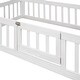 preview thumbnail 33 of 42, Montessori House Bed for Kids Boys Girls, Wooden Floor Bed with Fence Railings & Door, Easy Assembly