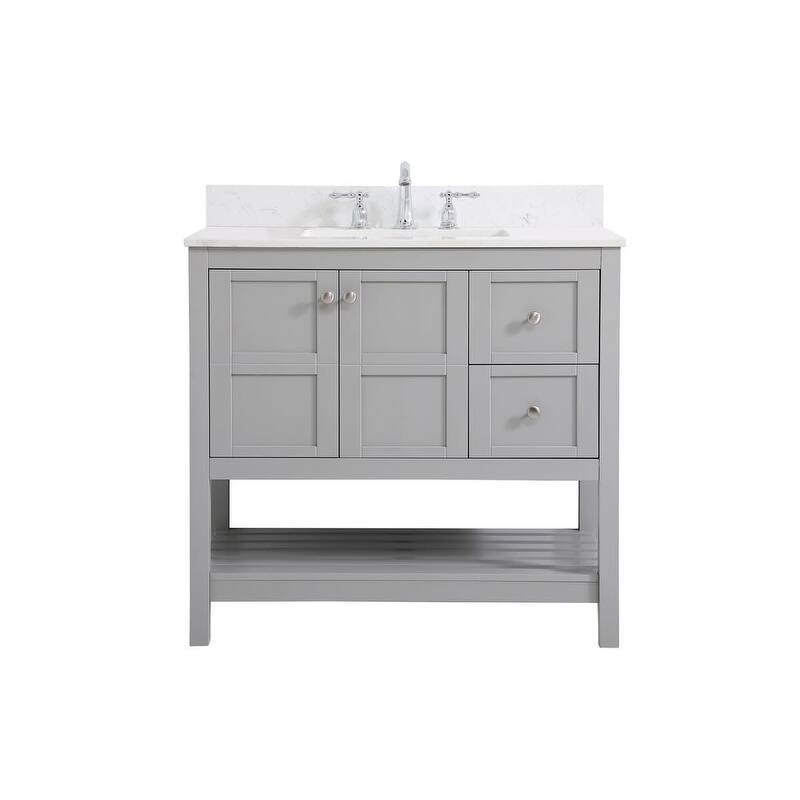 Elegant Lighting VF16436-BS Theo 36" Free Standing Single Basin Vanity - Grey - Ash Finish