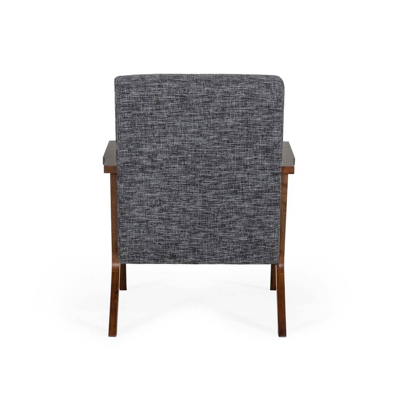 Modrest Candea Mid-Century Walnut and Grey Accent Chair
