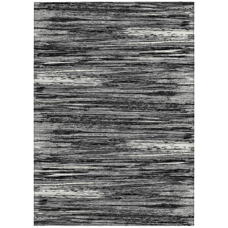HomeRoots Striped Transitional Rectangle Outdoor Rug