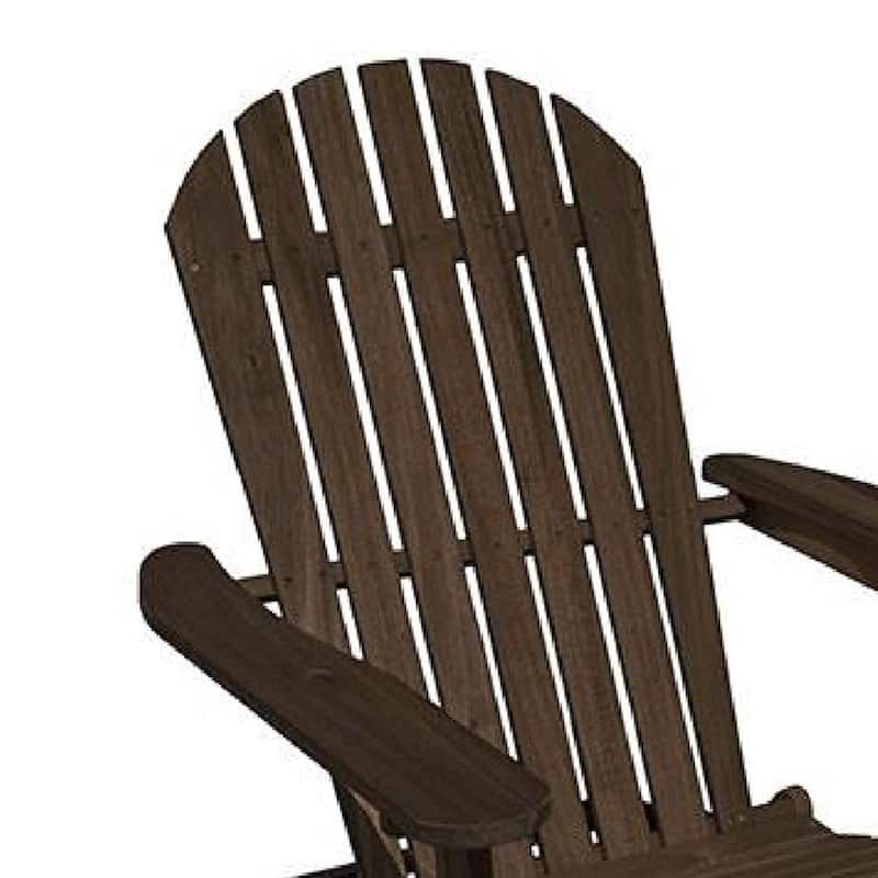 Geli Outdoor Adirondack Chair, Slatted Back, Weathered Gray Wood