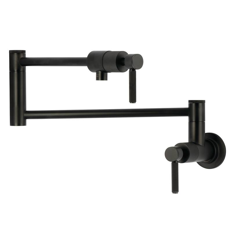 Kingston Brass KS410.KNL Convergent 4 GPM Wall Mounted Single Hole Pot - Matte Black