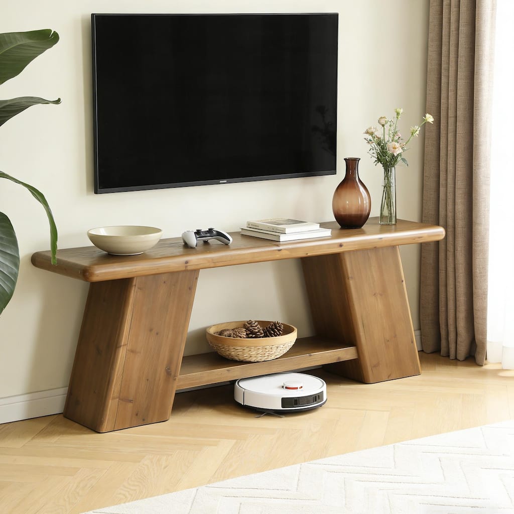 Solid Wood TV Stand For 70+ Inch TV