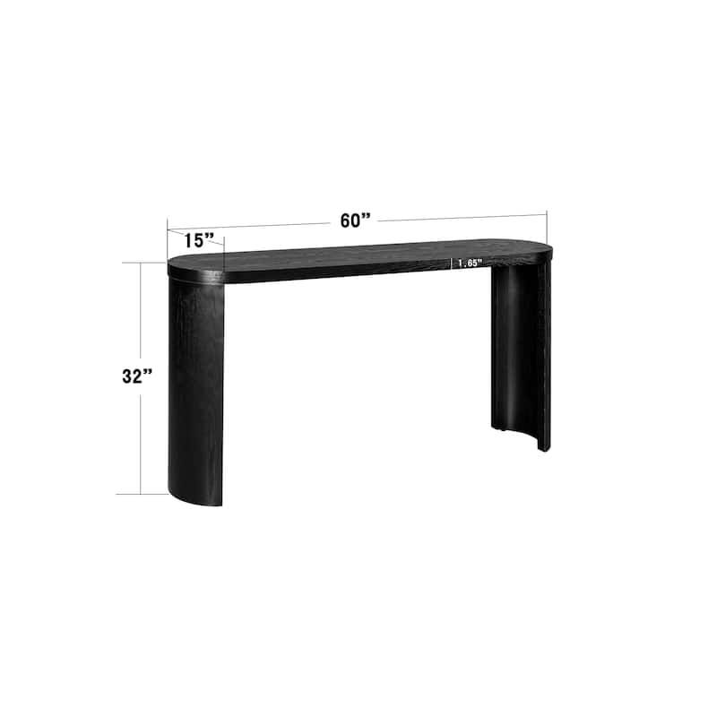 Roomfitters 60" Extra Long Console Table, Thick Top Entryway Table with Reversible Curved Legs