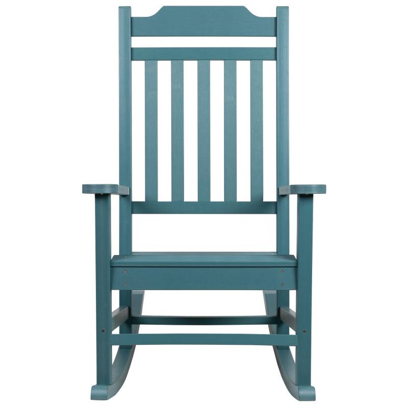 All-Weather Rocking Chair in Faux Wood - Patio and Backyard Furniture