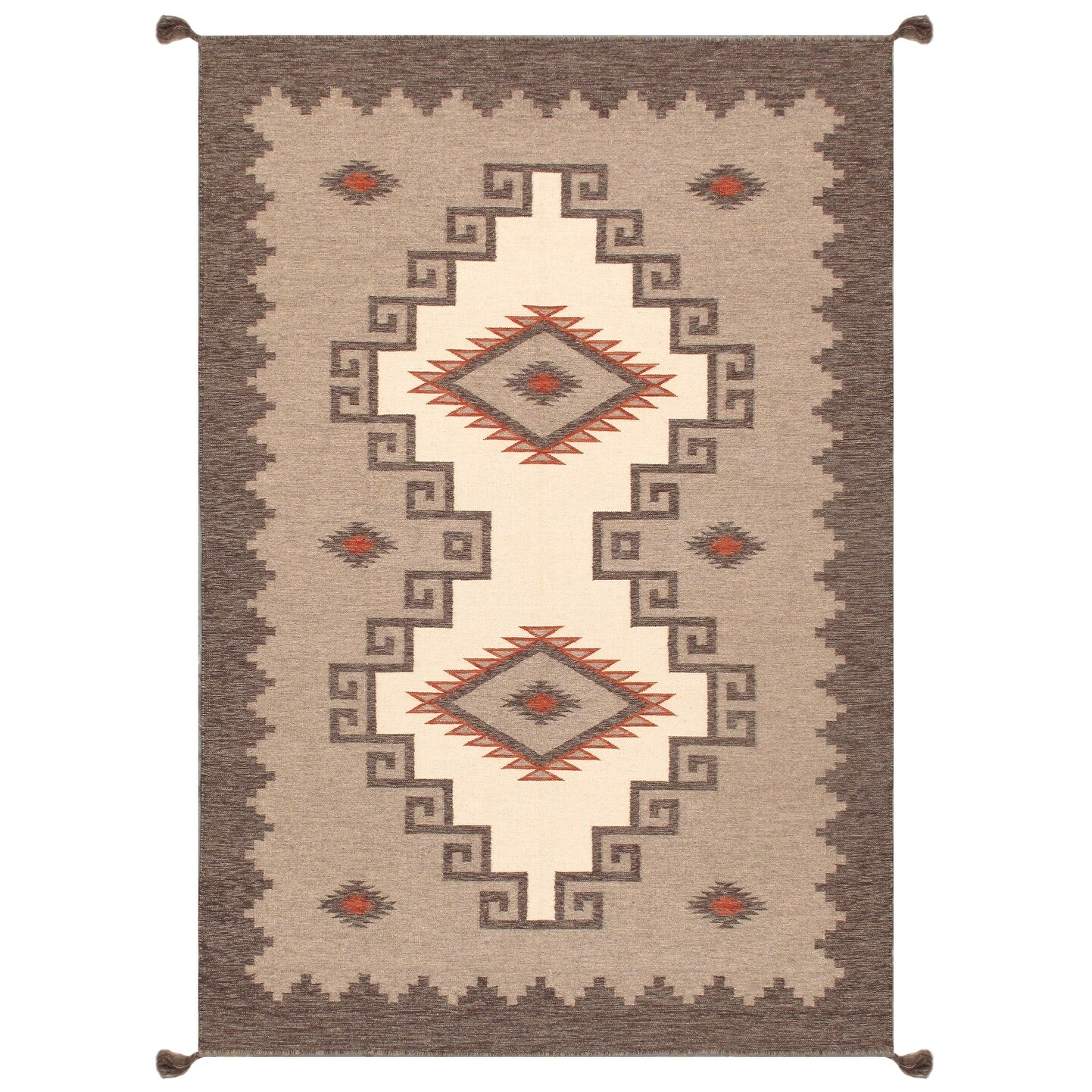Pasargad Home Kilim Collection Hand-Knotted Wool Area Rug- 6' 0" X 8'11" - 6' 0" X 8'11"