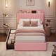 preview thumbnail 6 of 4, Garvee Bedroom Boucle Platform Bed Frame, Storage Headboard, 2 Drawers