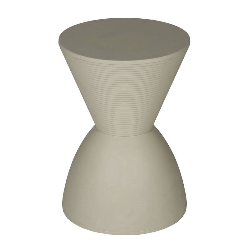 Niya 17 Inch Side End Table, Round Top, Pedestal Base, Indoor Outdoor, Gray