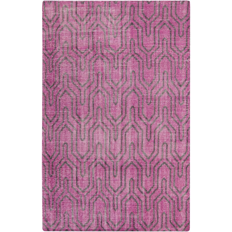 Hand-knotted Bridport Contemporary Wool Area Rug - Magenta - 3'6" x 5'6"